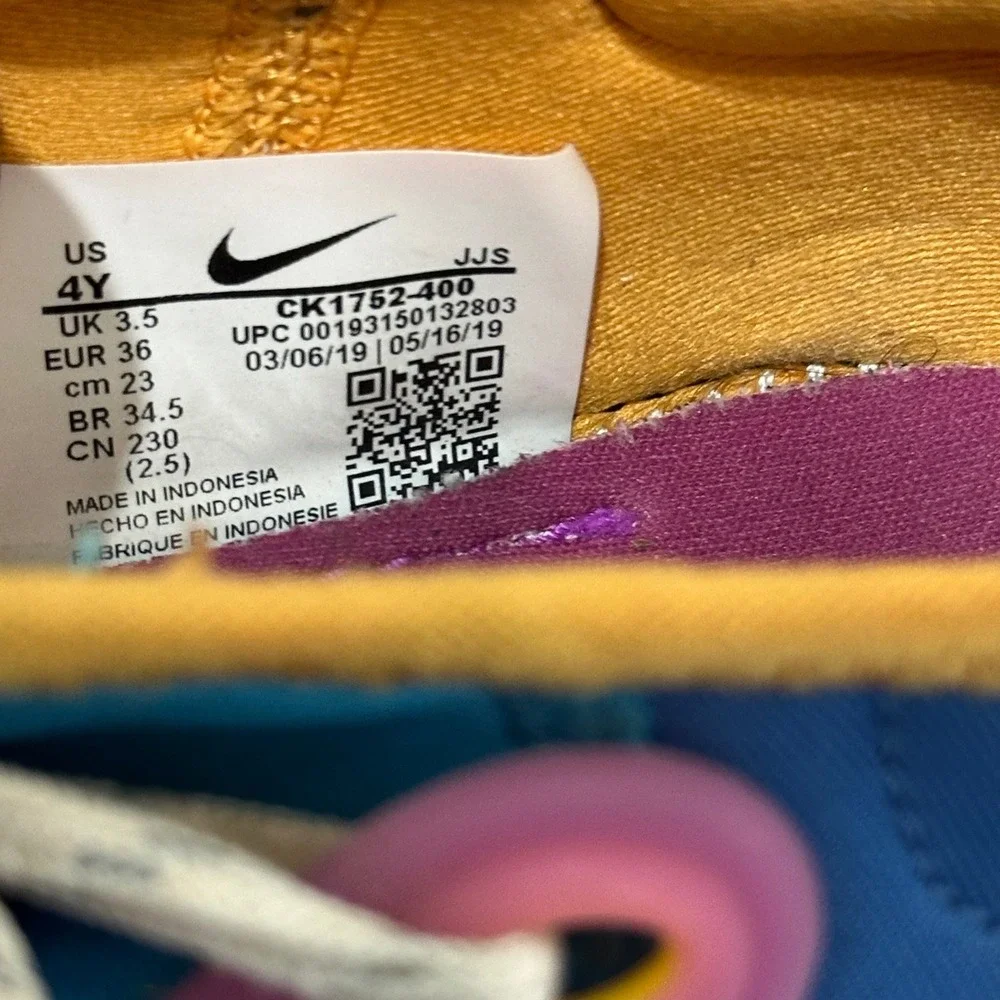 Nike React Presto GS Kids 4Y Blue Blueberry Waffle CK1752-400 Sneakers